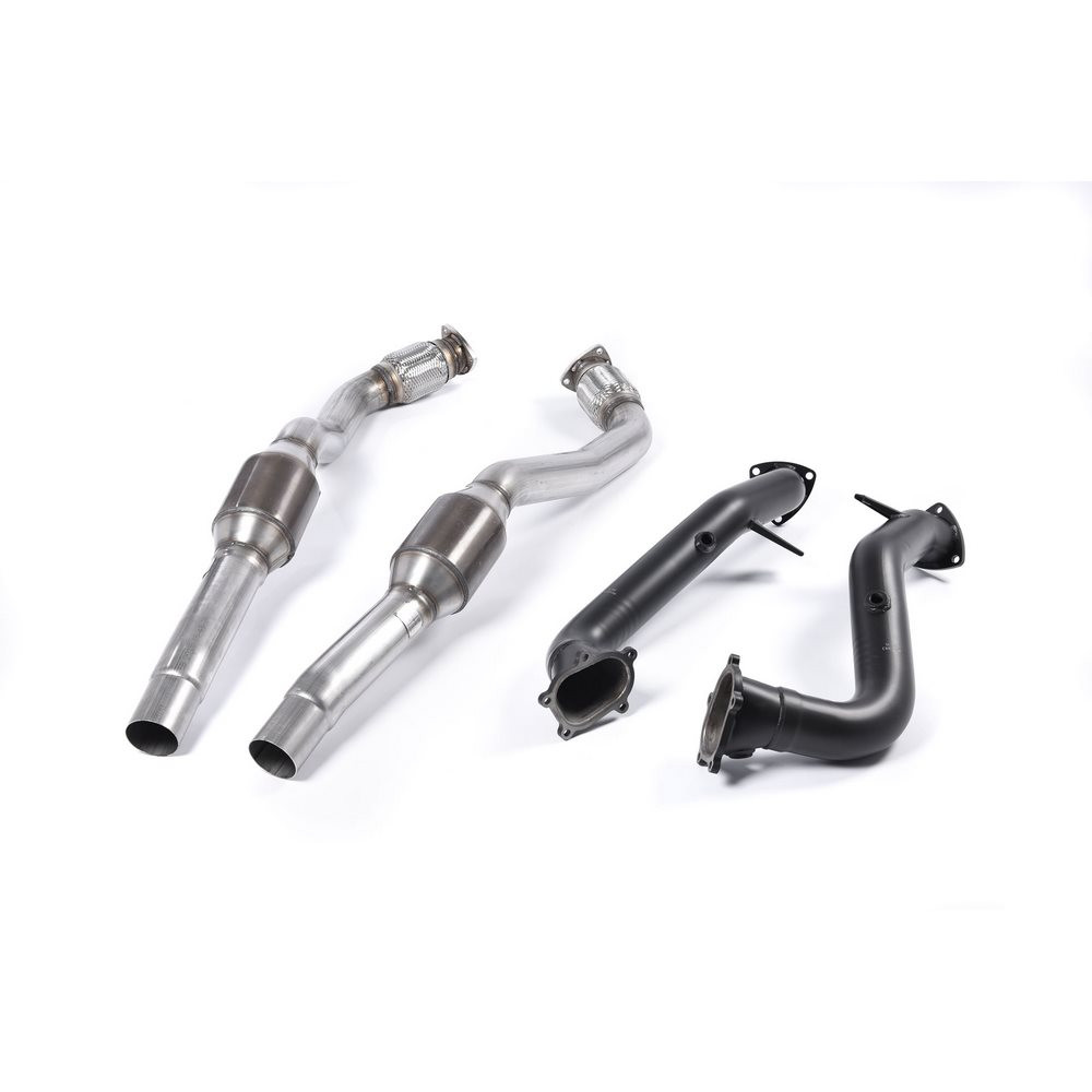 Milltek SSXAU554 Descente de Turbo 76 mm avec finition Black Semi-Gloss Suppression cata antérieur avec cata secondaire Hi-Flow  - MLK-SSXAU554 - SSXAU554
