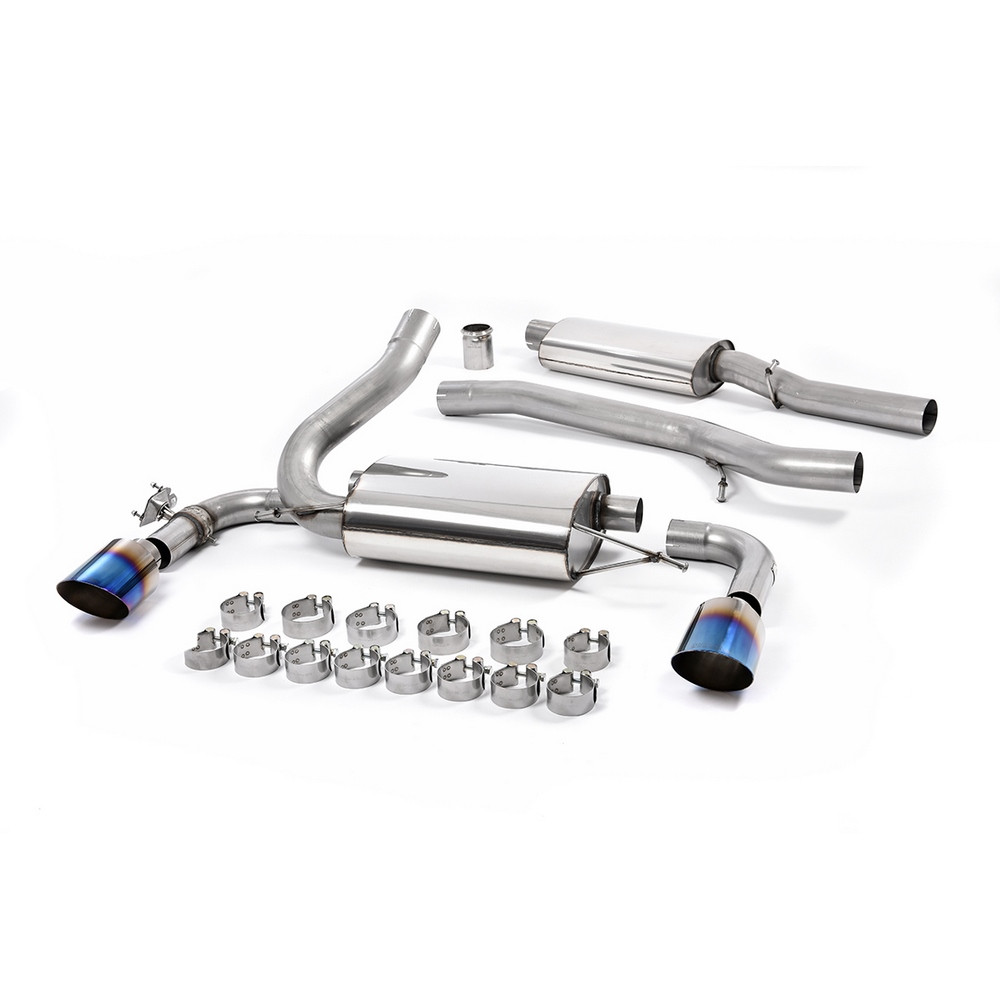 Milltek SSXFD187 Catback avec silencieux antérieur Silencieux arrière à valve Homologué CE embout Dual GT115 Titane Burnt - MLK-SSXFD187 - SSXFD187