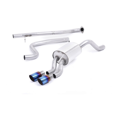 Milltek SSXFD213 Catback sans silencieux inter Nécessite bas de bouclier Fiesta Zetec S embout Twin GT80 Titane Burnt