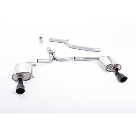 Milltek SSXAU437 Catback avec silencieux inter Necessite bas de bouclier A4 3.2 S-Line embout Dual GT100 Black