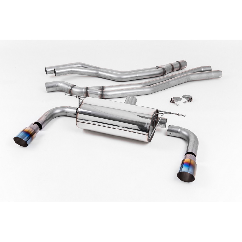 Milltek SSXBM1053 Catback omologato CE con silenziatore stradale senza valvola doppio boccaglio GT90 in titanio bruciato - MLK-SSXBM1053 - SSXBM1053