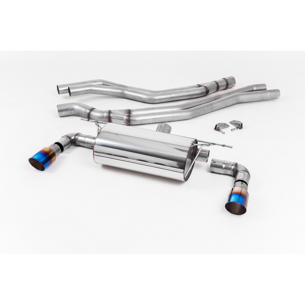 Milltek SSXBM1043 Catback omologato CE con silenziatore stradale senza valvola doppio boccaglio GT90 in titanio bruciato - MLK-SSXBM1043 - SSXBM1043