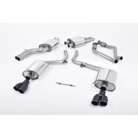Milltek SSXAU558 Catback avec silencieux inter Homologué CE embout Quad GT80 Cerakote Black
