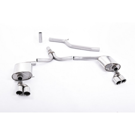 Milltek SSXAU271 Catback Necessite Parechoc S-Line et spoiler S4 3.0T embout Quad GT80