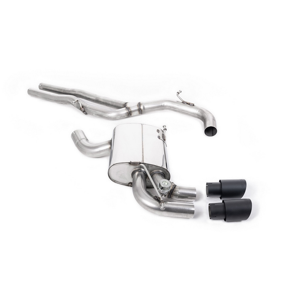 Milltek SSXAU321 Catback senza silenziatore intermedio e valvola posteriore GT90 Cerakote Black mouthpiece - MLK-SSXAU321 - SSXAU321