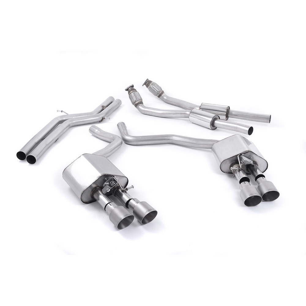 Milltek SSXAU445 Catback senza silenziatore intervalvola Sonic Quad GT100 Puntale in titanio - MLK-SSXAU445 - SSXAU445