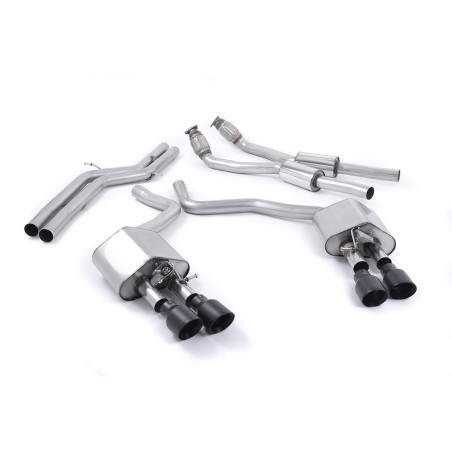 Milltek SSXAU448 Catback sans silencieux inter valve sonic embout Quad GT100 Cerakote Black