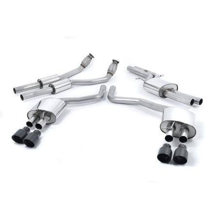 Milltek SSXAU560 Catback con silenziatore inter senza valvola Omologato CE Quad GT100 Cerakote Boccaglio nero