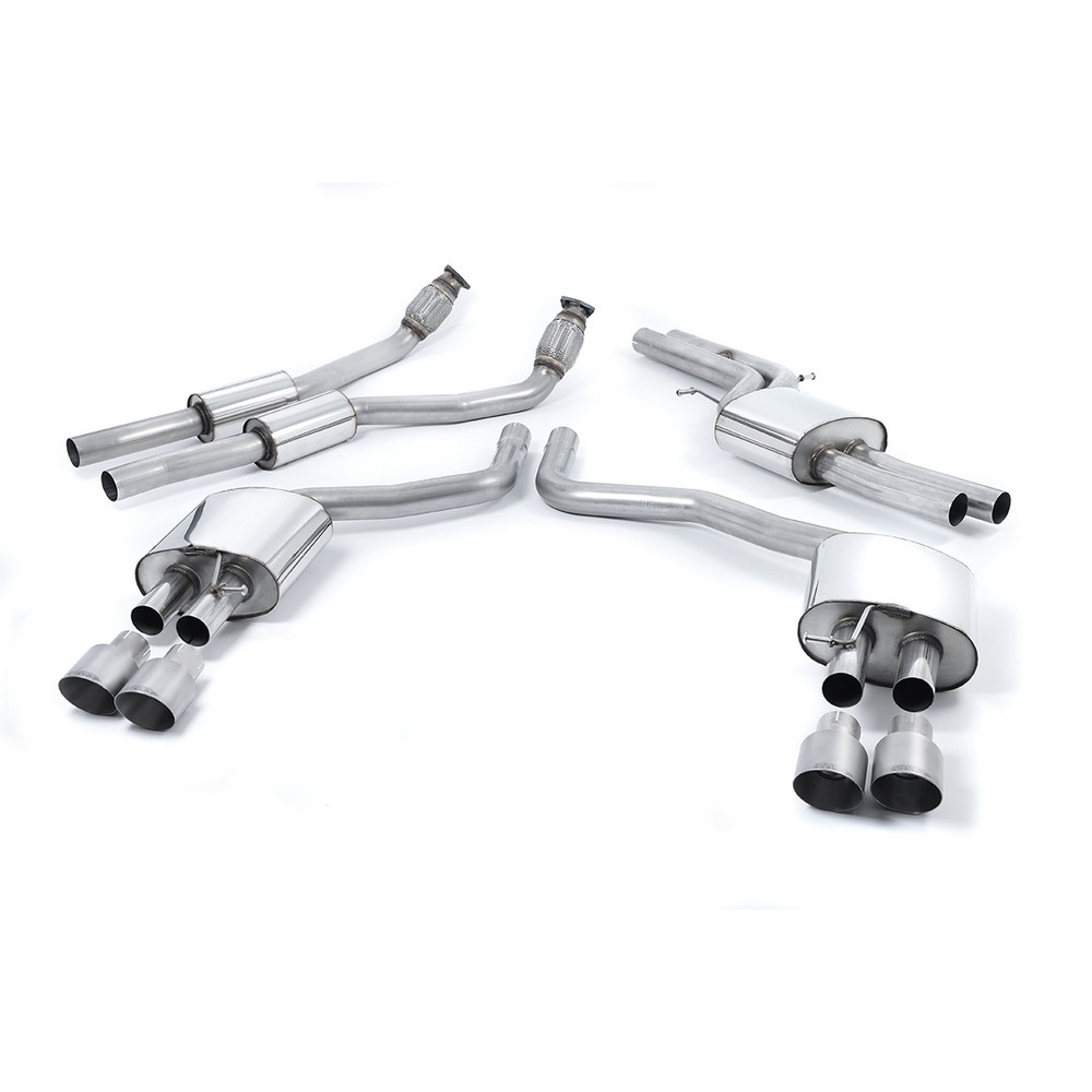 Milltek SSXAU561 Catback avec silencieux inter sans valve Homologué CE embout Quad GT100 Titane - MLK-SSXAU561 - SSXAU561