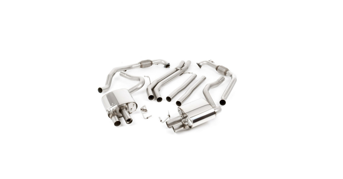 Milltek SSXAU685 Catback senza silenziatore intermedio con valvola Quad GT100 mouthpiece