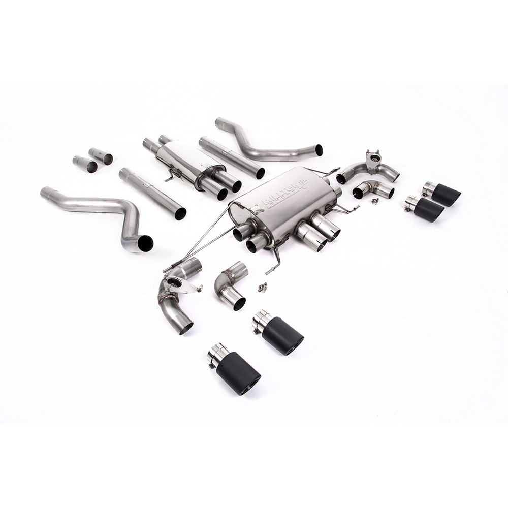 Milltek SSXLR124 FAP Back avec silencieux antérieur avec valve embout Quad Jet-90 Carbone - MLK-SSXLR124 - SSXLR124