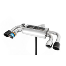 Milltek display met geluiddemper en 4 uitlaten (gepolijst, zwart, carbon en titanium gebrand)