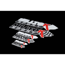 Autocollants Milltek noir (2x 104x22mm, 2x 175x36mm, 2x 378x78mm)