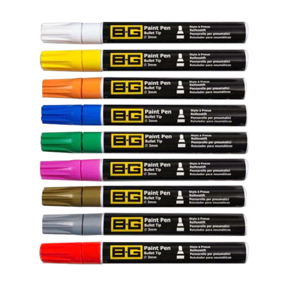 BG-Racing tier marker pen pack diameter 3mm - 6mL - 9 colors - BG-5214 - BG5214 - 5060252099707