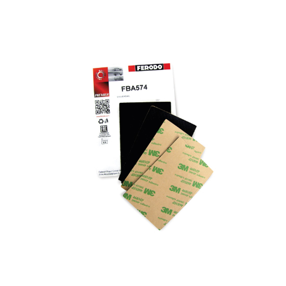 Cales anti-bruit adhésives pour plaquettes de frein Ferodo 95x60mm (x4) - F-BA574 - FBA574 - 3666618088389