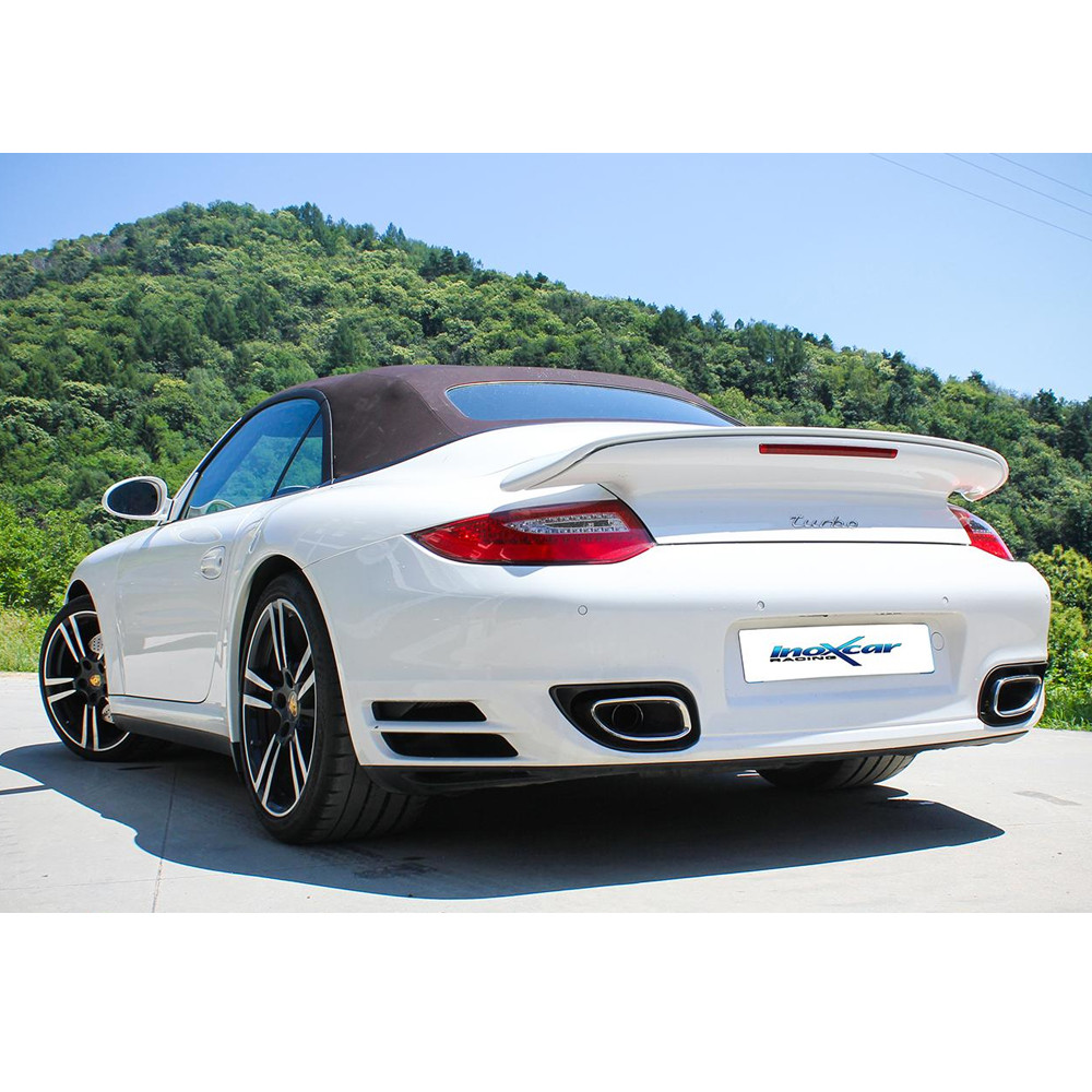 Silencieux arrière droit + gauche Inoxcar pour Porsche 911 997.2 turbo 3.8 Cabriolet 4WD après 2009 - IC-PO91101 - PO911.01 - 3666618093253