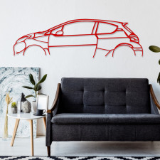 Décoration à poser Art Design support bois - silhouette Peugeot 208 GTi