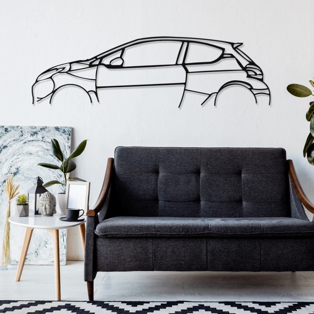 Art Design wall decoration - silhouette Peugeot 208 GTi - AD-ART300-M.N.60 - ART.300WALL60