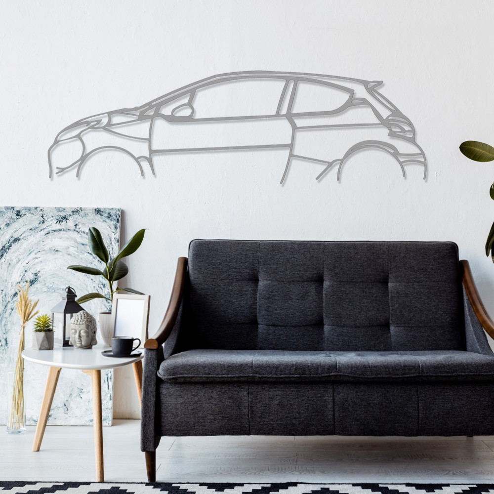 Art Design wall decoration - silhouette Peugeot 208 GTi - AD-ART300-M.N.60 - ART.300WALL60
