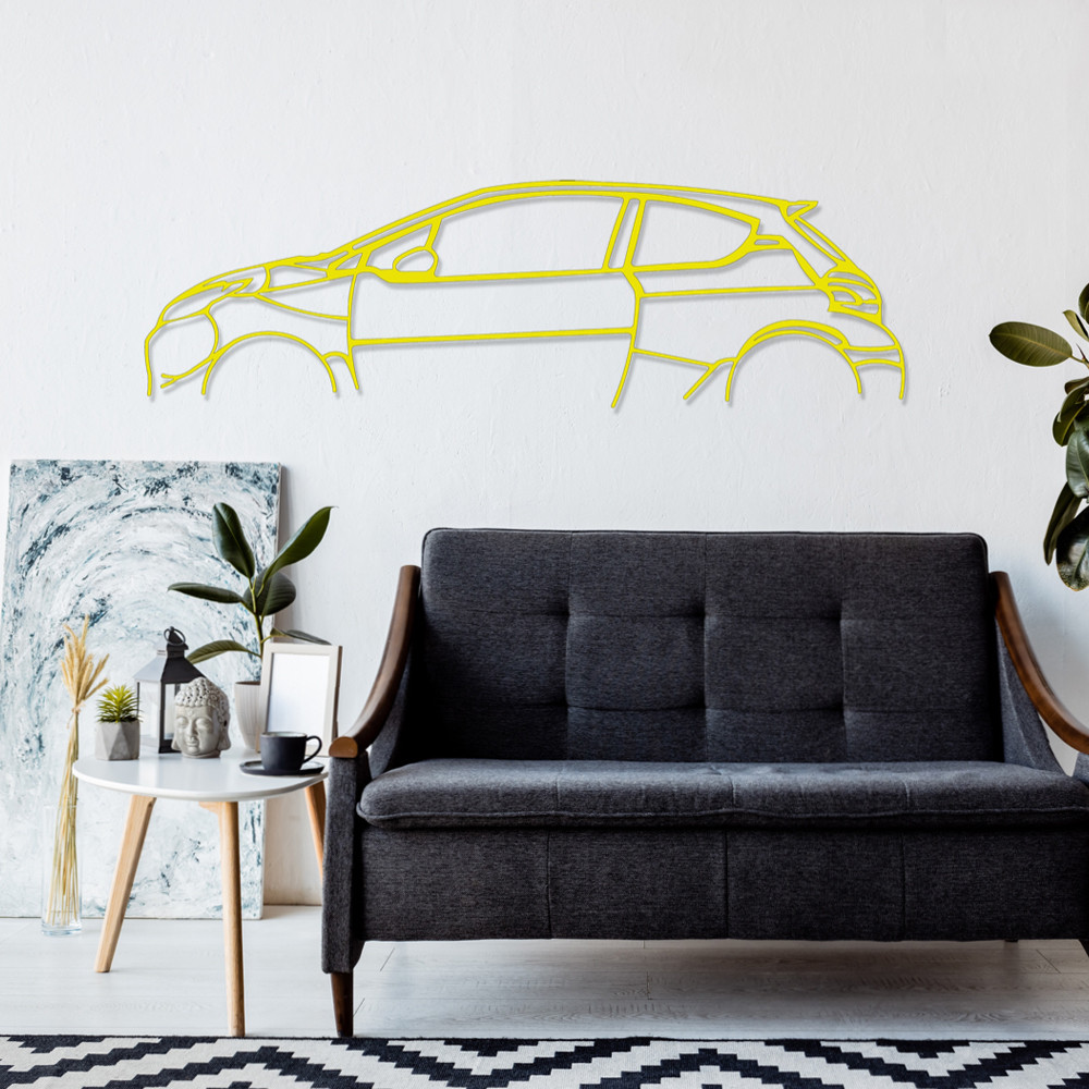 Art Design wanddecoratie - silhouet Peugeot 208 GTi - AD-ART300-M.N.60 - ART.300WALL60