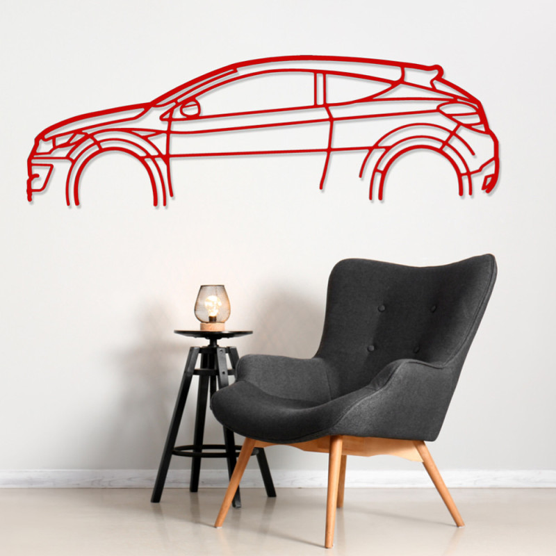 Art Design wandhanger - silhouet Renault MEGANE 3RS - AD-ART309-TB.N.60 - ART.309OAKT60