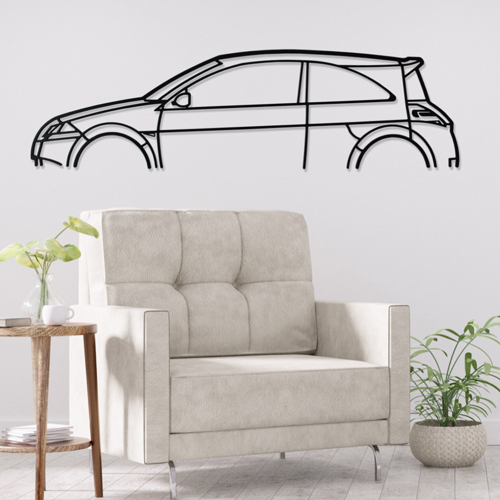 Art Design wandhanger - silhouet Renault MEGANE 2RS - AD-ART310-TB.N.60 - ART.310OAKT60