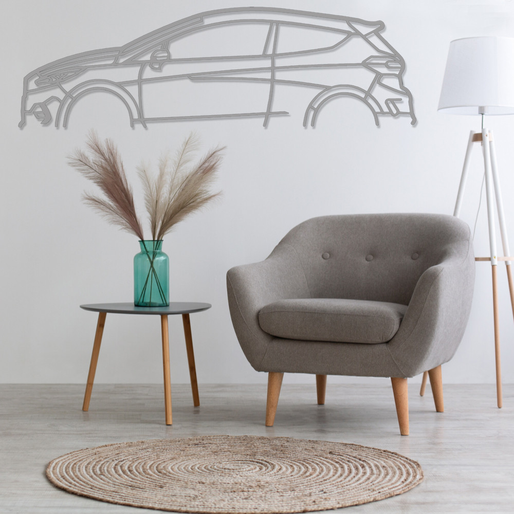 Decor de așezat Art Design pe suport de lemn – siluetă Ford FIESTA ST - AD-ART346-TB.N.60 - ART.346OAKT60