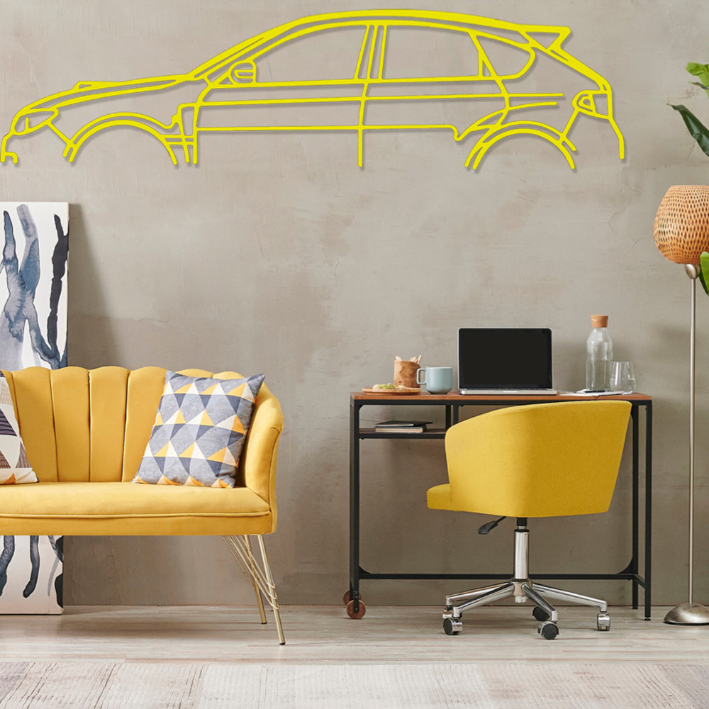 Art Deco houten standaard - silhouet Subaru IMPREZA STI 2008 - AD-ART419-TB.N.60 - ART.419OAKT60