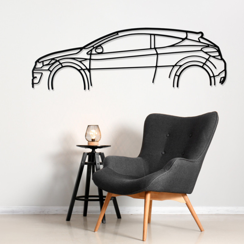 Art Design wandhanger - silhouet Renault MEGANE 3RS - AD-ART309-TA.N.60 - ART.309STEELT60