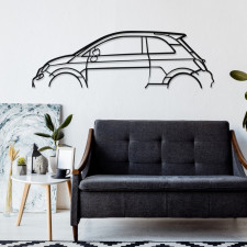 Art Design table decoration with steel stand - silhouette Fiat 500-695