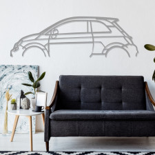 Art Design table decoration with steel stand - silhouette Fiat 500-695