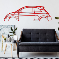 Décoration à poser Art Design support acier - silhouette Fiat 500-695