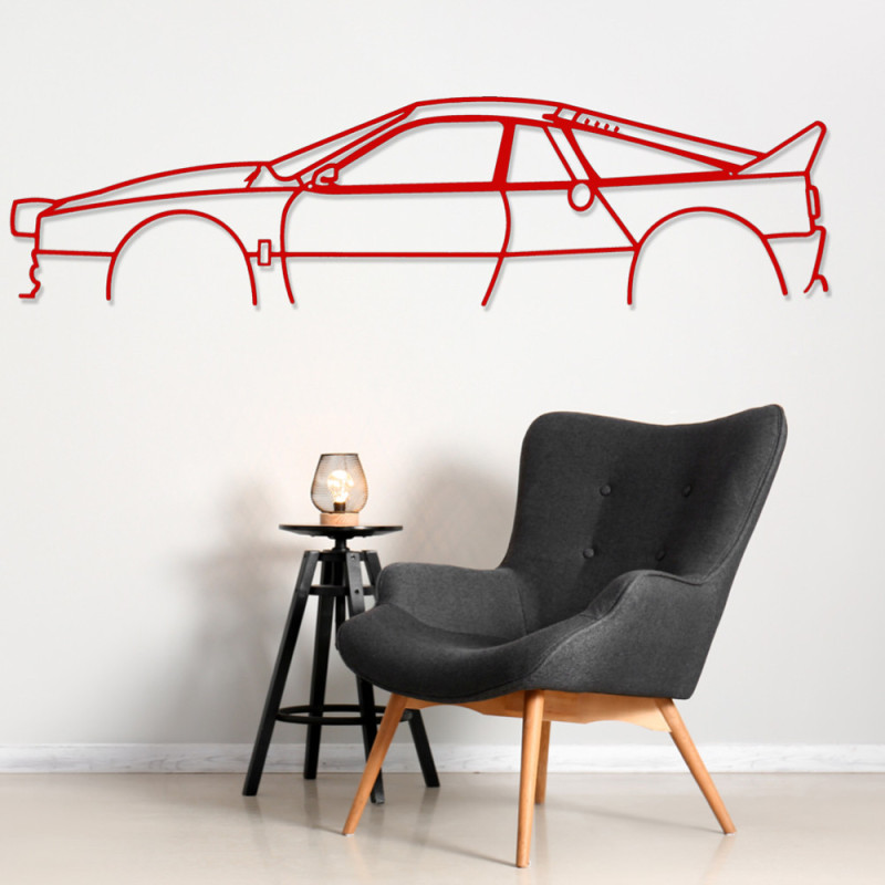 Décoration à poser Art Design support acier - silhouette Lancia 037 CLASSIC - AD-ART326-TA.N.60 - ART.326STEELT60
