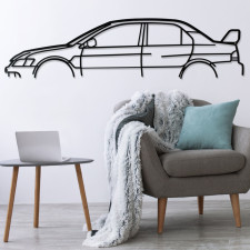 Art Design table decoration with steel stand - silhouette Mitsubishi LANCER EVO 9