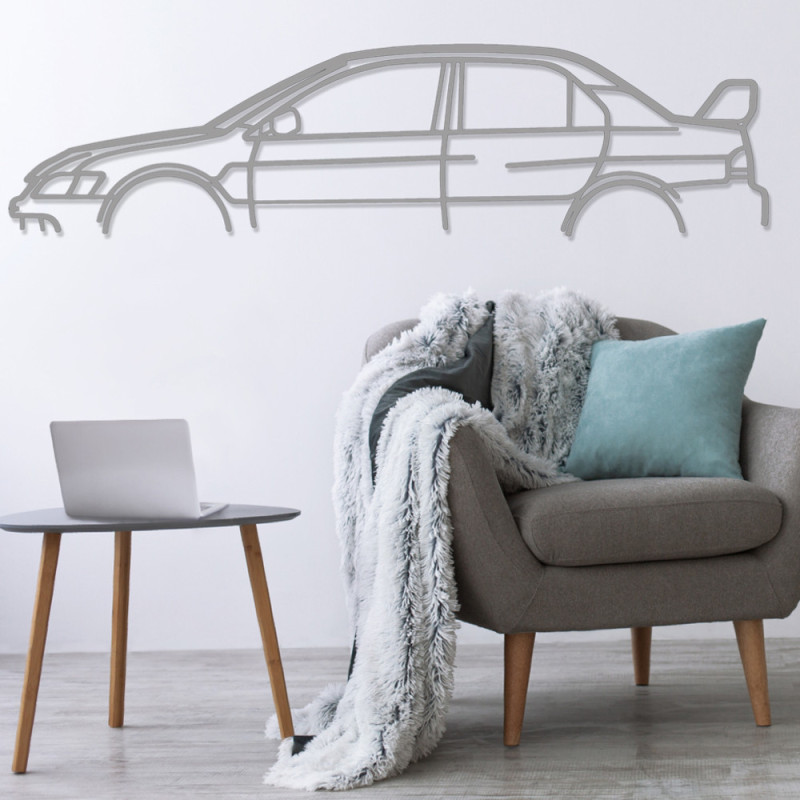Decor de așezat Art Design pe suport de oțel – siluetă Mitsubishi LANCER EVO 9 - AD-ART334-TA.N.60 - ART.334STEELT60