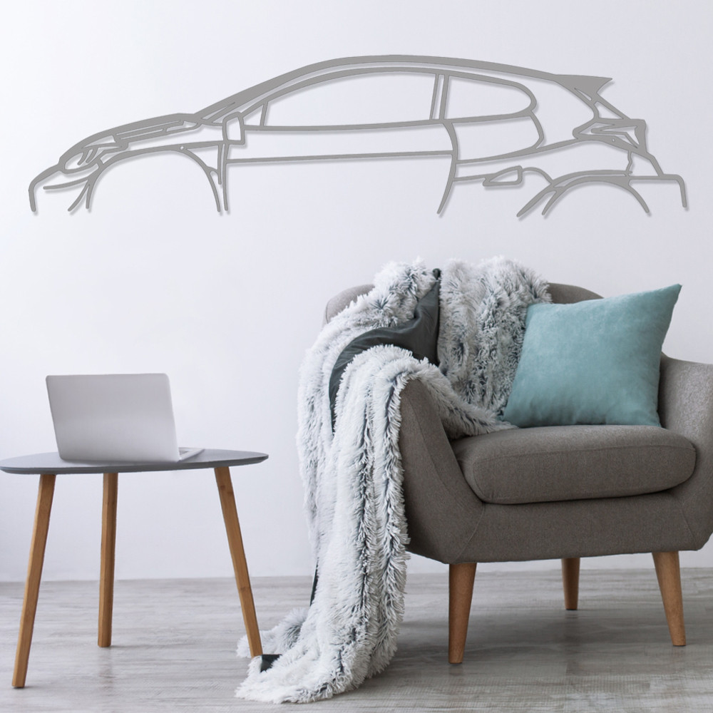 Art Design table decoration with steel stand - silhouette Toyota YARIS GR - AD-ART337-TA.N.60 - ART.337STEELT60