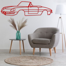 Décoration à poser Art Design support acier - silhouette Alfa Romeo SPIDER DUET - FRONT