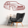 Art Design table decoration with steel stand - silhouette Alfa Romeo 75 - FRONT