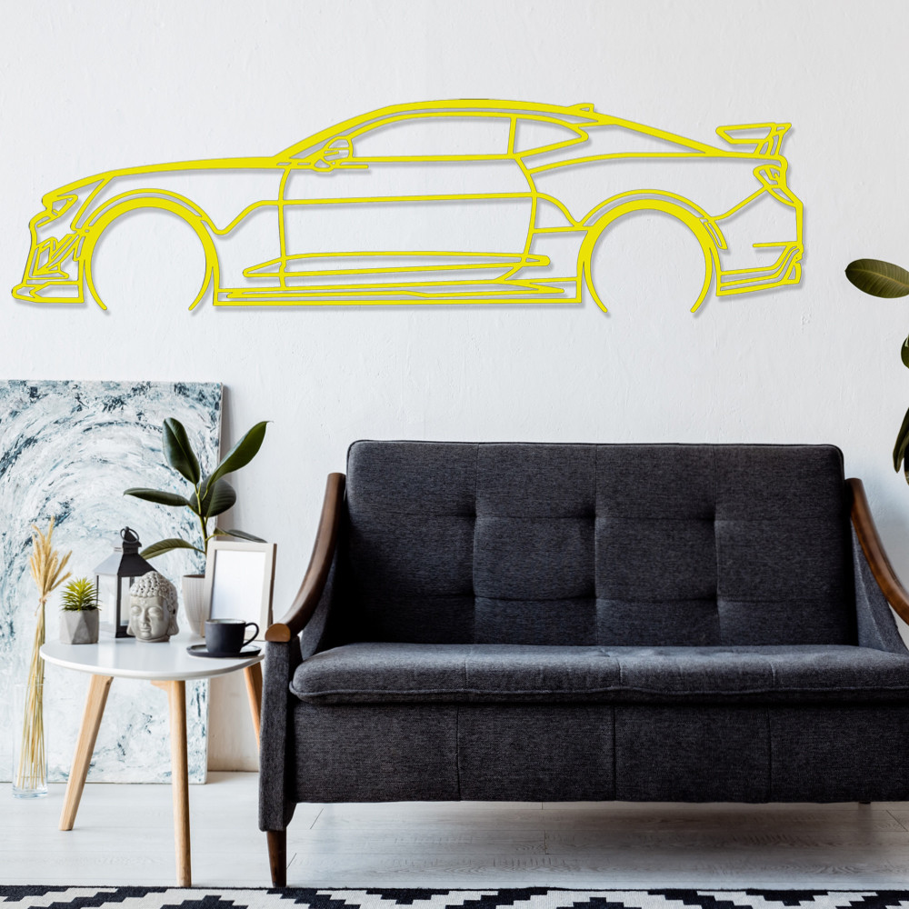 Art Design wandhanger met stalen staander - silhouet Chevrolet CAMARO ZL1 - AD-ART388-TA.N.60 - ART.388STEELT60