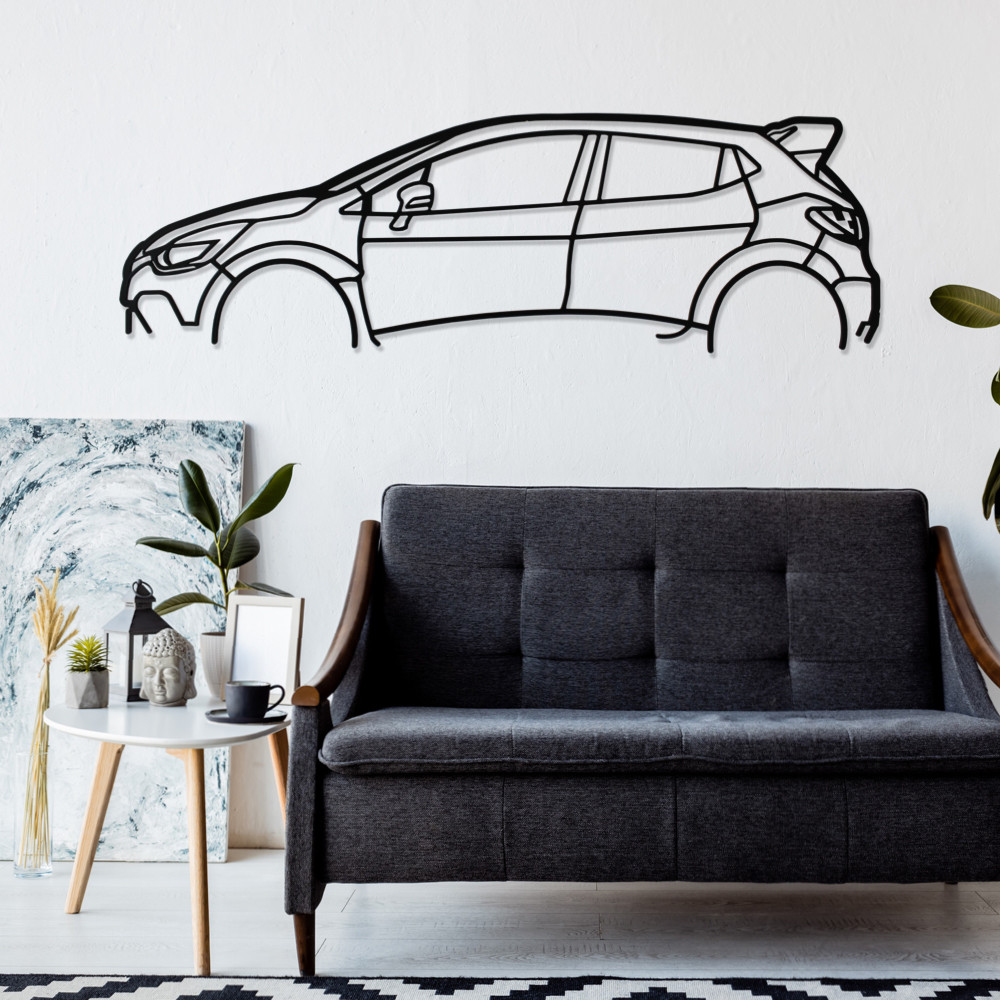 Art Design wall decoration - silhouette Renault CLIO IV RS - AD-ART306-M.N.60 - ART.306WALL60