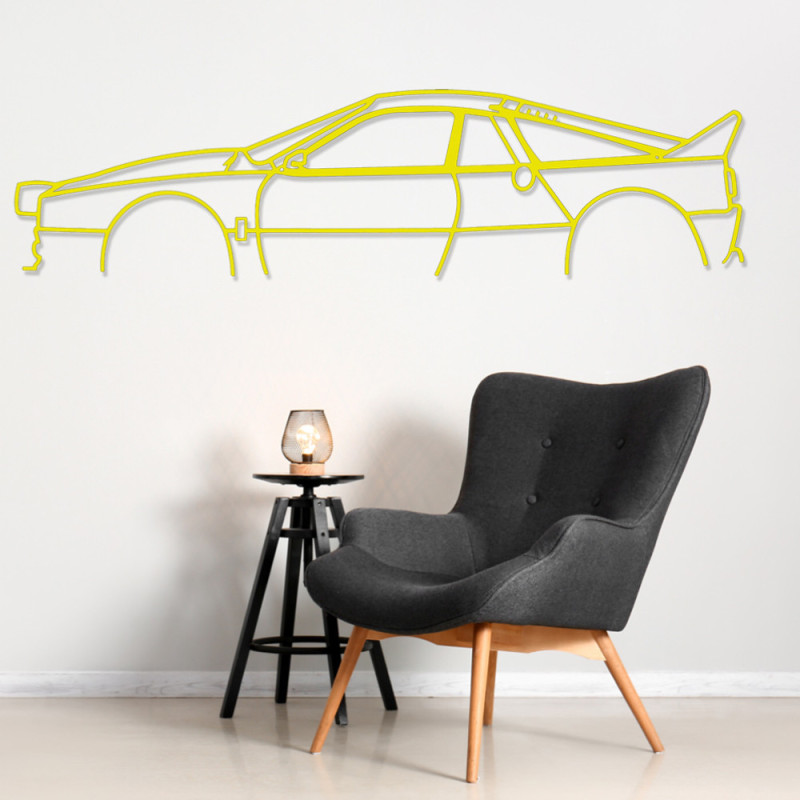Art Design wanddecoratie - Lancia 037 CLASSIC silhouet - AD-ART326-M.J.146 - ART.326WALL146YELLOW