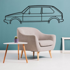 Muurkunst Design - VW GOLF 1 GTI silhouet - AD-ART338-M.N.60 - ART.338-M