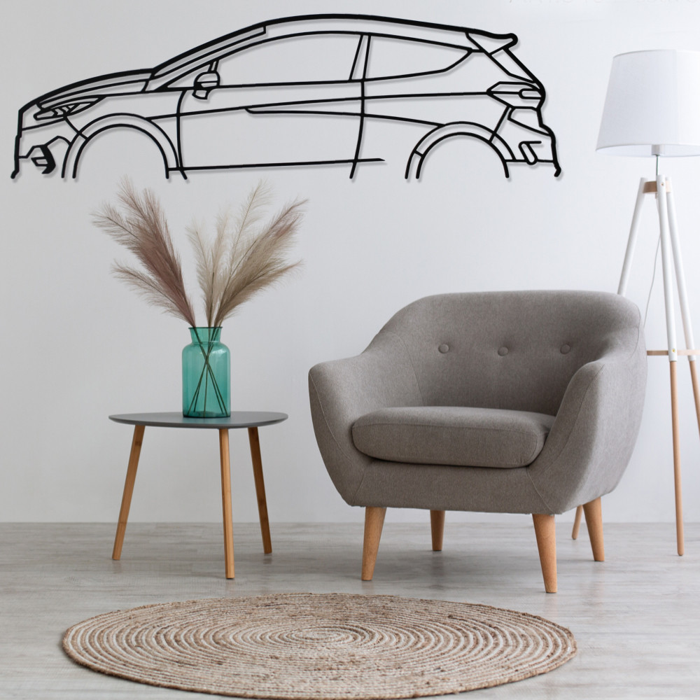 Art Design wall decoration - silhouette Ford FIESTA ST - AD-ART346-M.R.146 - ART.346WALL146RED