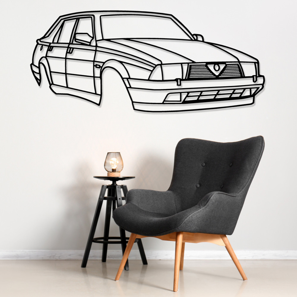 Décoration murale Art Design - silhouette Alfa Romeo 75 - FRONT - AD-ART358-M.N.60 - ART.358WALL60