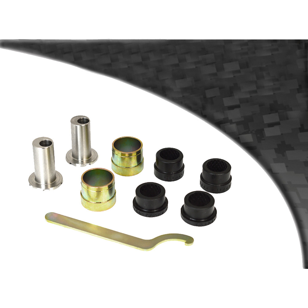 Silentblocuri POWERFLEX BLACK față, reglabile, triunghiulare, pentru Renault Megane 2 RS 225 R26 (2 bucăți) - PF-F60501G-2N - PFF60-501GBLK - 5055676531070