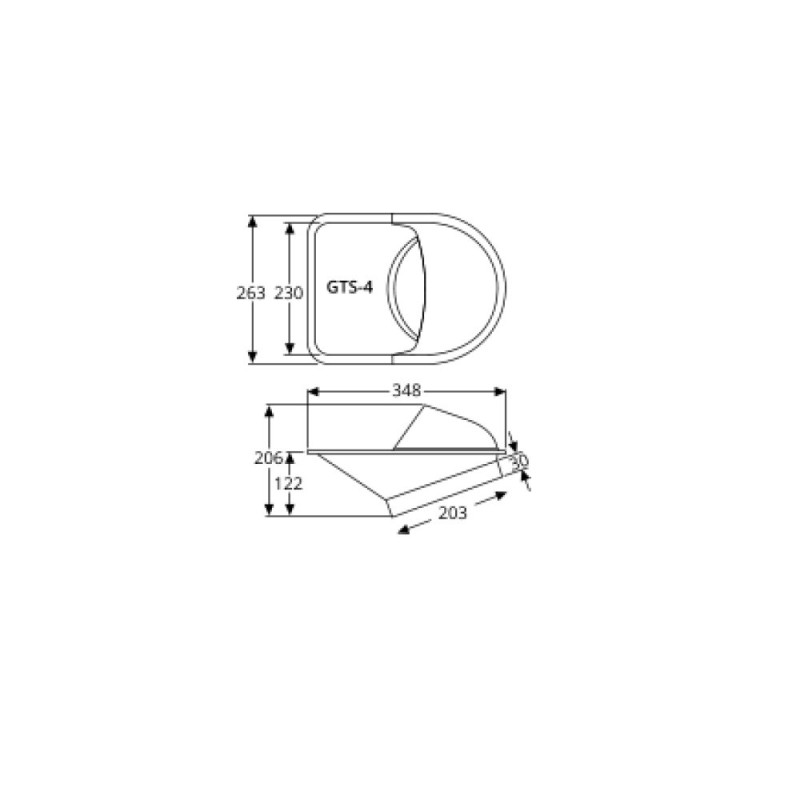 Ecop Drift în 2 părți, diametru de ieșire 203 mm - REN-GTS4.N - GTS-4BLK