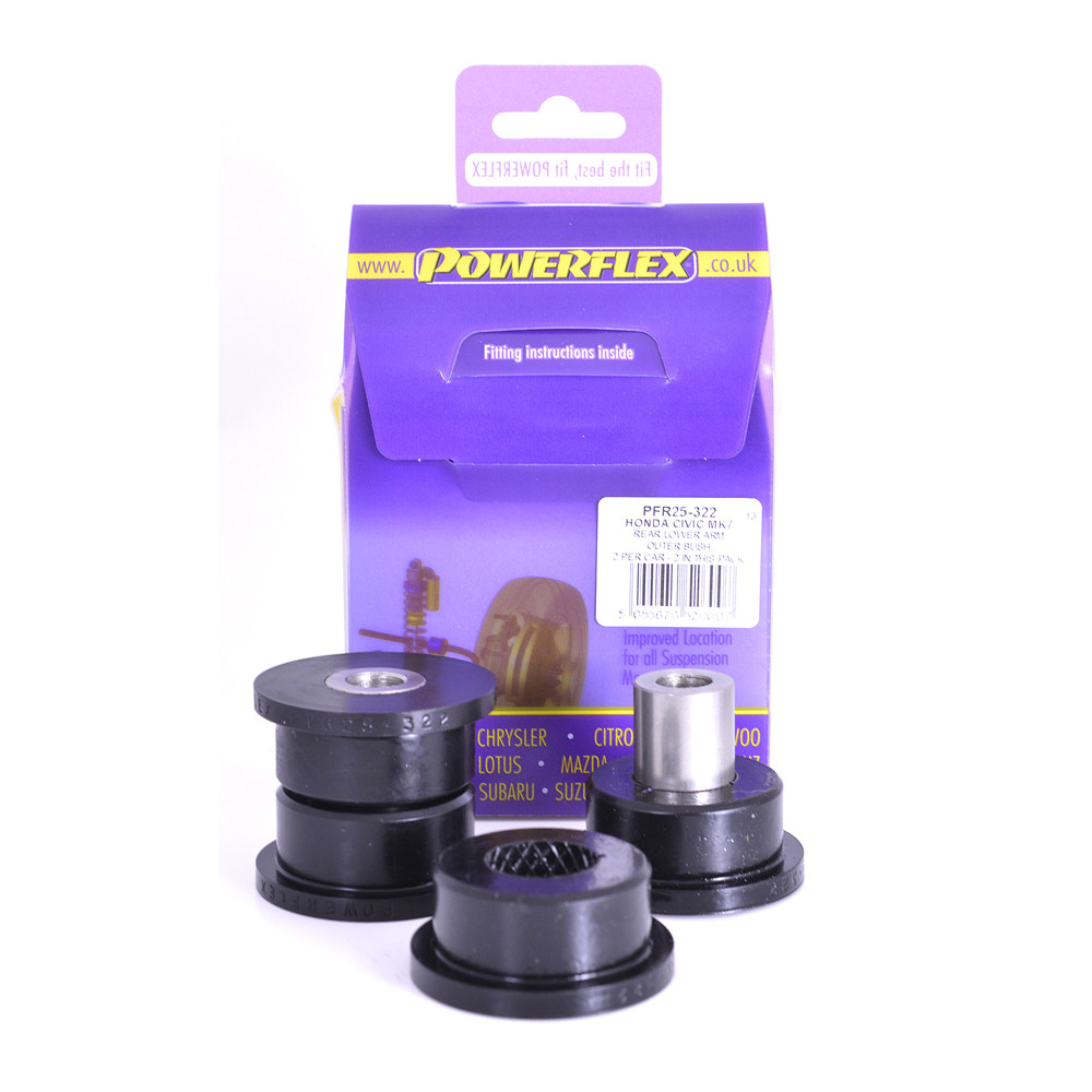 Silentbloc Powerflex negru pentru trenul spate Honda Civic Type R 2001-2005 (2 bucăți) - PF-R25322-2 - PFR25-322 - 5055676526007