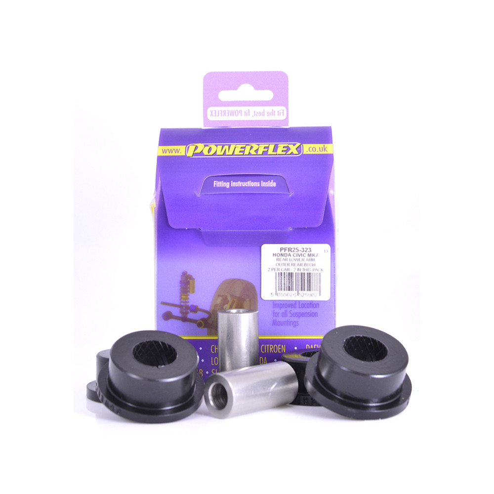 Silentbloc Powerflex negru pentru trenul spate Honda Civic Type R 2001-2005 (2 bucăți) - PF-R25323-2 - PFR25-323 - 5055676525987