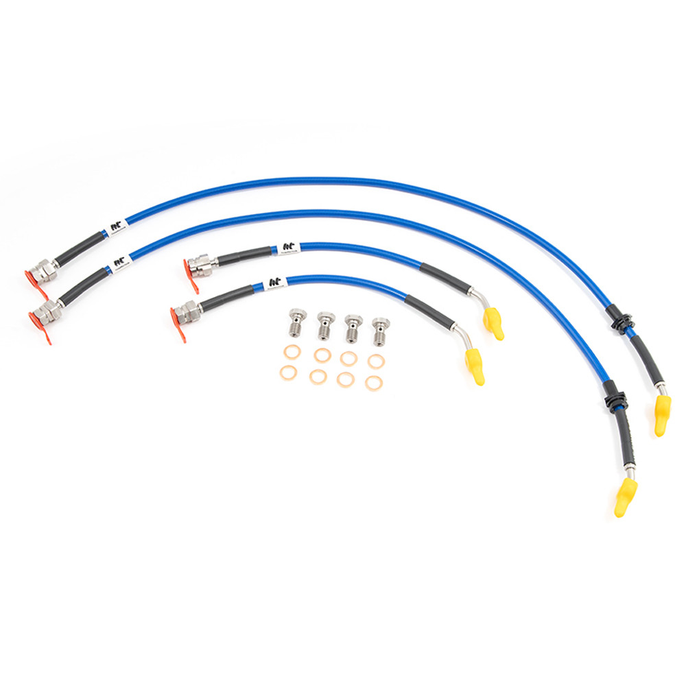 Forge brake hose kit for Volkswagen Golf Mk8 R - FO-HTVW4128R.R.12 - HT-VW-4-128R-SOLID RED-12