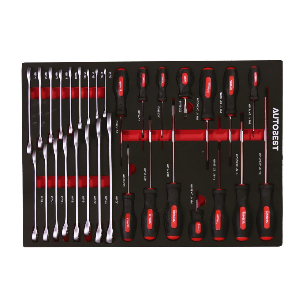 Servantă de scule completă cu 6 sertare, echipată cu 170 de unelte - AS-327651 - 330891 - 3233753308919